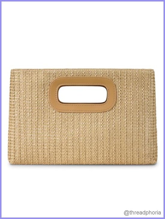 Handbags - Top Handle Straw Clutch Evening Handbag with Gold Chain Shoulder Crossbody Purse
